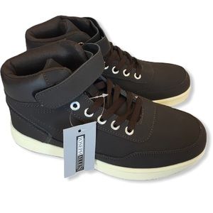 Joseph Allen kids hi-top brown shoes sneakers
